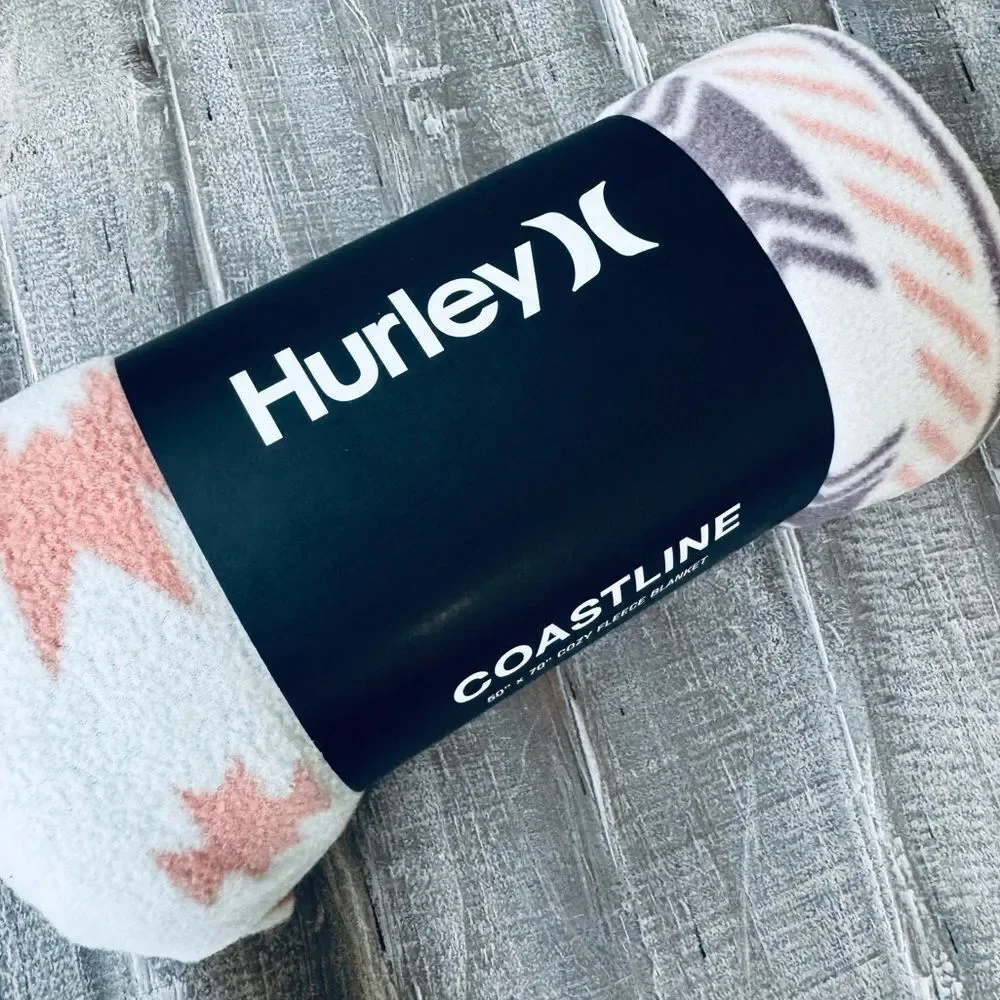Hurley Coastline Aztec Boho Southwest Print Fleece Throw Blanket